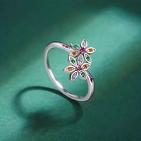 New Colorful Flower Ring for Women, Fresh and Eye catching Flower Ring, Personalized Countryside Matching Fashion Accessories