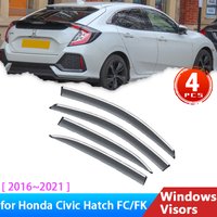 Car Side Windows Visors for Honda Civic Hatchback FC FK 10th Gen 2016~2021 Deflectors Accessories Rain Eyebrow Guards Sun Visor