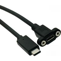 USB-C USB 3.1 Type C Male to Female Extension Data charge Cable with Panel Mount Screw Hole 10Gbps Type C connector is the new