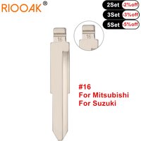 10pcs Metal Blank Uncut Flip KD Remote Key Blade #16 Car Key Blade for Mitsubishi Suzuki Alto Car Key Replacement