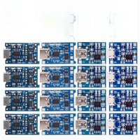 20pcs TP4056 1A 5V Lithium Battery Charging Board Module Mini USB Micro USB Type-c Interface 18650 Charging Protection 2-in-1