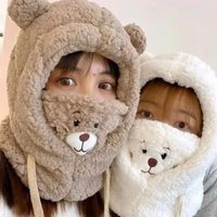AliExpress MAZIAO Bear hat, winter cold proof and warm hat, windproof and warm scarf for cycling, mask, hooded scarf, integrated ear protection