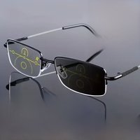 Titanium alloy Progressive Photochromic Reading Glasses Women Men Multi Focus Anti Blue Light Myopia Glasses Sports