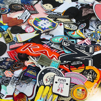 Random 100pcs/bag Mix Iron On and Sew-On Patches Fabric Embroidery Patches for Clothing DIY Clothes Stickers Appliques