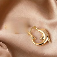 Fashion Cute Versatile Charming Sea Animal Small Dolphin Design Earrings Party Christmas Creative Birthday Valentine's Day Gift