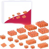 GeeekPi Pure Copper Heatsinks for Raspberry Pi 5/Pi 4B 18 Pieces Pack CPU Cooler Heatsink with Thermal Conductive Adhensive Tape