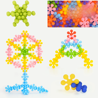 Children's 3D snowflake flake plum blossom building block rotatable toy