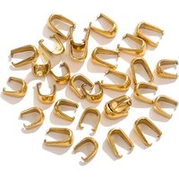 50PCS Stainless Steel Pendant Clamp Connector for Jewelry Making DIY Pendant Clasp Charm Gold Jewelry Accessories Parts Wholesal