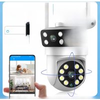 ANSVICAM Tuya Outdoor Wireless Security IP Camera 4K 8MP HD Dual Lens Wifi PTZ Camera Auto Tracking Street Surveillance Camera