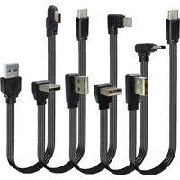 10CM-100CM double sided plug type c data cable Android super flat soft double elbow mobile game tpc c charger short line