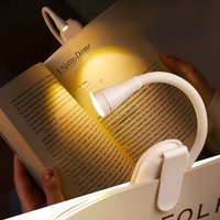 Mini LED Book Light Eye Protection 3 Color Adjustable Clip 360° Flip Study Lamp Rechargeable For Travel Bedroom Reading