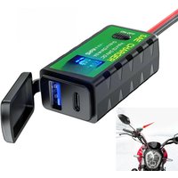 AliExpress NONE 12V/24V Type-C USB Motorcycle Charger Socket SAE Charging Adapter PD QC3.0 5V 4.8A 3.1A with Voltmeter Switch for Motor Bicycle
