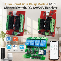 4/6/8 Channel Tuya Smart WiFi Relay Module Switch, DC 12V/24V Receiver APP Remote Control for Automation