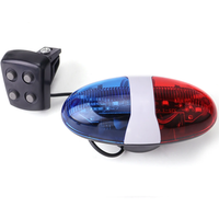 AliExpress NONE Bicycles Bell Police Car Light 6 LED 4 Tone Bicycle Horn Children's Scooter Electronic Horn Bike Police Light Riding Accessories