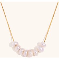 La.Muses Natural Pearl Beads Chic Elegant Exquisite Necklace Thin Chain Stainless Steel Minimalist Charm Collar Jewelry Women