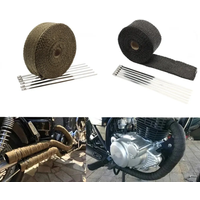 AliExpress PowerMotor Motorcycle Exhaust Thermal Tape Sports Muffler Wrap 5cm 5M 10M 15M Heat Shield Resistant Heat with Stainless Ties Dirt Bike Car