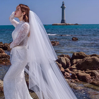 Hot Sale White Ivory 3 Meter Bridal veil Long Cathedral with Comb Two Layer Cut Edge Weddings Accessories Velo De Novia 2026