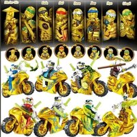 HEROCROSS Anime Characters 8 Piece Ninjago Motorcycle Mini Figures Building Blocks Toy Mini Doll Figures Building Kids Toys Gift