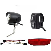 AliExpress 1 SET 12V-72V Ebike Headlight + Horn Tail Rear Light LED Electric Bicycle With Switch Universal Voltage Front/Rear Light Switch