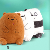14 Inch Original Cartoon We Bare Bears Plush Toys Grizzly Panda Ice Bear Soft Stuffed Dolls Plushies Cushion Figures Gifts