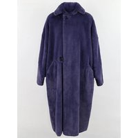 Nerazzurri Winter Long Oversized Thick Warm Purple Fluffy Faux Fur Coat Women Chic Luxury Designer Runway Chinese Fashion 2022