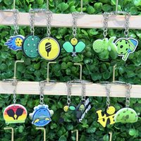 1-12Pcs Pickleball Social Club PVC Car Keyring Accessories Summer Sunhat Key Chain Sports Handbag Hanging