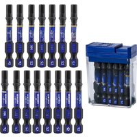 Geinxurn 15 Pcs Impact Hex Screwdriver Bits Set, S2 Steel Multi Driver Bits with Storage Colorful Box(Blue,Red,Pink)