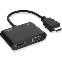 HDMI-compatible to HDMI-compatible VGA adapter 1080P splitter 1 in 2 output for computers desktops laptops monitors projectors