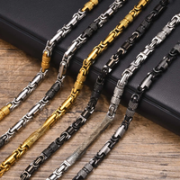 Vnox Oxidized Byzantine Chain Bracelet for Men Women, Byzantium Geometric Link Stitching Chain Bracelets,Retro Punk Viking Jewel