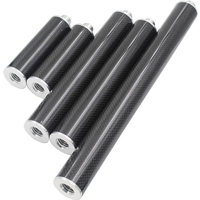 QASE Black Carbon Fiber Rod RTK GPS Connection Extension Rod Surveying Measurement Diameter 32mm Length 10-50CM 1PCS