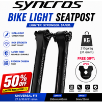 SYNCROS Full Carbon Fiber Bike Seatpost Half Matte Half Gloss Mountain/road Bike Seat Post Light Seatpost 27.2/30.8/31.6mm