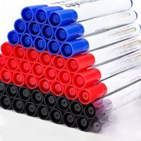 6Pcs/Set Dry Erase Whiteboard Marker Pen Blackboard Pens Thin Nib Black Blue Red Color Erasable Marker Pens