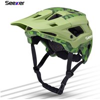 Seeker camouflage mountain bike helmet lightweight breathable road bike riding helmet bicycle outdoor riding protective equipmen