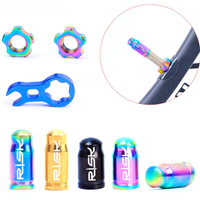 AliExpress RISK Bicycle Presta Valve Cap Nut Schrader Valve Cap FV55 AV55 Mountain Bike MTB Titanium Road Bike Cycling Accessories