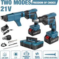 Elektryczny wkrętak taśmowy 45N·m, 21V, akumulator litowo-jonowy, automatyczny wkrętak, przenośny, bezszczotkowy wkrętak do płyt gipsowo-kartonowych.