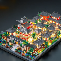 KNEW BUILT LED-lit Suzhou Garden Micro Mini Building Blocks Exquisite Decorative Gift Toys for Patient Home Decorations