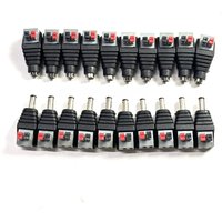 DC Male Female Terminals 12V Power Connector 2.1mm X 5.5mm Plug Adapter for CCTV Cameras 5050 3528 Single Color LED Strp