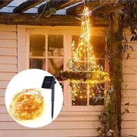 10m100LED Solar Fairy Waterproof Copper Wire String Lights Christmas Party Garland Solar Power Lamp for Outdoor Garden Wedding