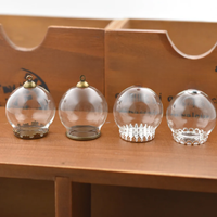 5sets 30*20mm hollow glass globe with setting base beads cap set Glass Bottle glass vials pendant glass bottle jewelry pendant