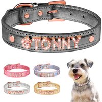 Personalized Dog Collar DIY Puppy Cat Name Collars Pet Necklace With Bling Letters Charms Free Custom For Small Medium Dogs Pug