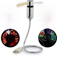 Creative USB Fan,USB LED RGB Light Programmable Fan Flexible Gooseneck DIY Message Mini USB Fan for PC Laptop Notebook Desktops