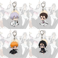 Original Anime Bleach Acrylic Keychain HD Q Edition Cartoon Characte Figurines Kurosaki Ichigo Ishida Uryuu Kuchiki Gift For Fan