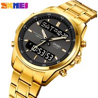 SKMEI mode 3 temps compte à rebours numérique montres hommes rétro-éclairage affichage Sport montre étanche chronomètre réveil