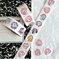 500Pcs/set Anime Cute My Little Pony Stickers Kawaii Round Seal Stickers Rolls Stickers Graffiti Luggage Toys