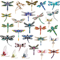 Hot Selling Shiny Rhinestone Dragonfly Brooch Creative Animal Insect Pins Everyday Accessories Unisex Friends Jewelry Gifts