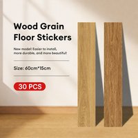 Płytki podłogowe z PVC imitujące drewno, wymiary 15 x 60 cm, grubość 1 mm, samoprzylepne, z warstwą ochronną o grubości 12 mil, wodoodporne i odporne na zarysowania, idealne do samodzielnego montażu w