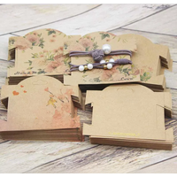 50Pcs kraft paper For YOU Hairpin Card 9*10cm flower design Jewelry Display Cards DIY THANK YOU hairclip ornaments package