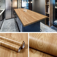 Self-Adhesive PVC Waterproof Wood Grain Wallpaper Rolls Kitchen Stickers Furniture Wardrobe Table Wall Papers Home Decor