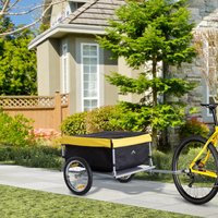AliExpress HOMCOM Bicycle Cargo Trailer, Two-Wheel Bicycle Large Cargo Wagon Trailer Oxford Fabric