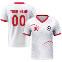 Personalized Soccer Team Shirt with Logo Name Number Custom Soccer Jersey for Men Kids Women White Football Training Top